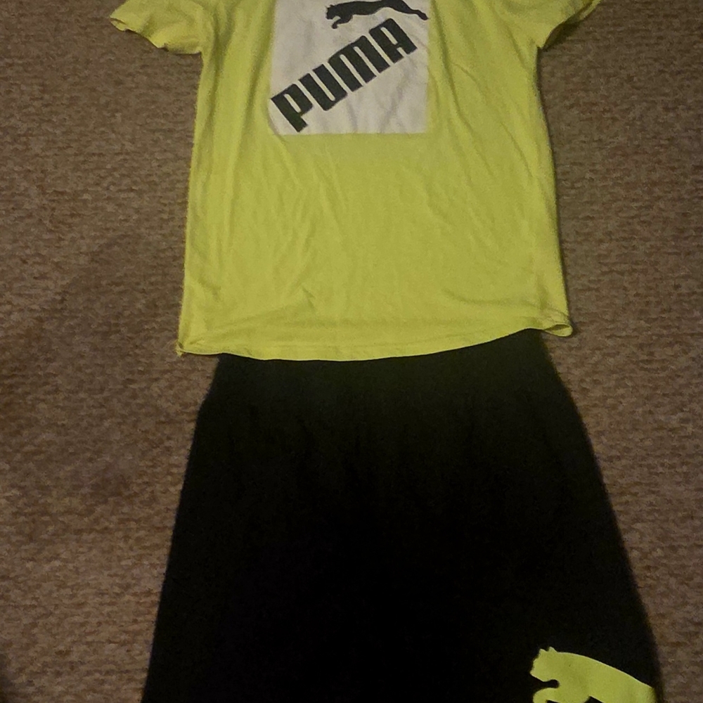 Puma Kids Pajamas Set - Neon Yellow and Black - Picture 3 of 5